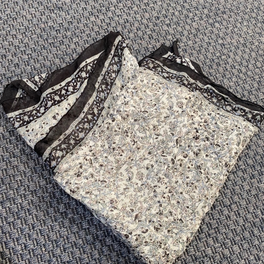 Large square floral scarf